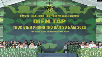 Xã Yên lãng diễn tập tác chiến trong khu vực phòng thủ năm 2026