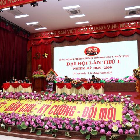 Đại hội Đảng bộ Ban Chỉ huy Phòng thủ khu vực 2-Phúc Thọ lần thứ I, nhiệm kỳ 2025-2030